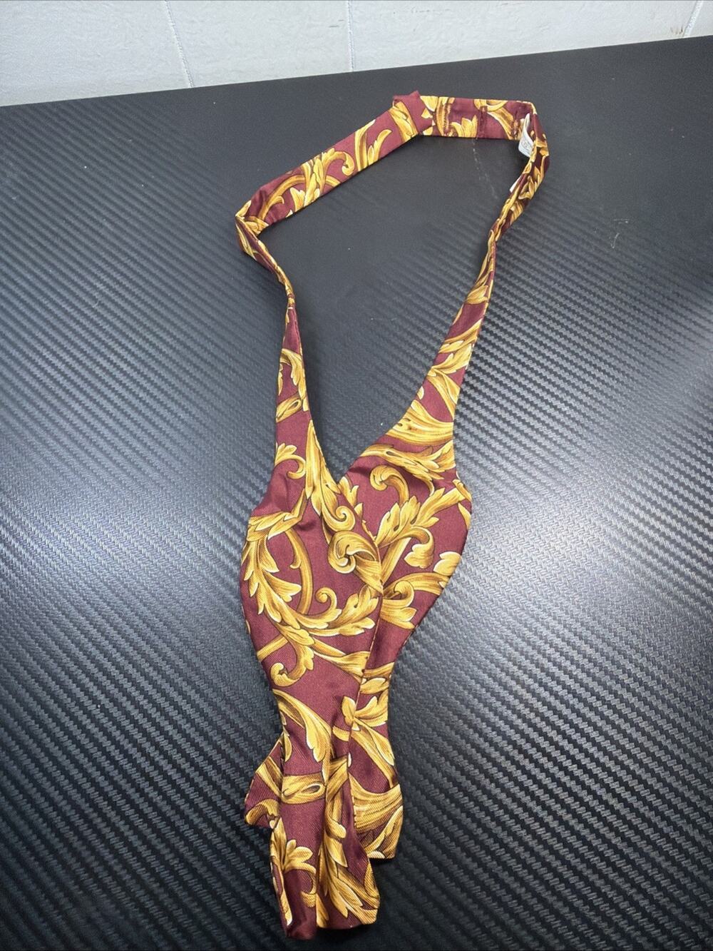 Carrot & Gibbs Handmade Pure Silk Purple Brown Adjustable Bow Tie USA